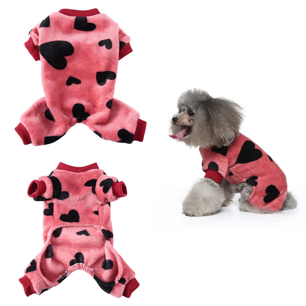 Fleece Winter Pajamas for Small Dogs