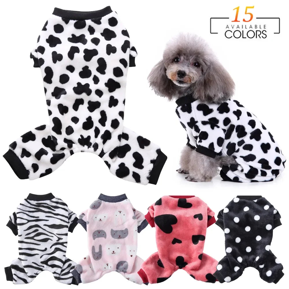 Fleece Winter Pajamas for Small Dogs
