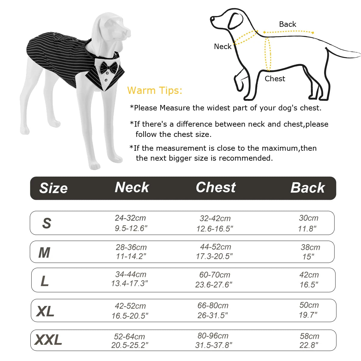Dog Tuxedo Collar & Bandana Set | Holiday Gear Collection | Wedding Formal Outfit