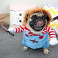 Dog Funny Halloween Costume | Holiday Gear Collection | Comical Knife-Holding Outfit