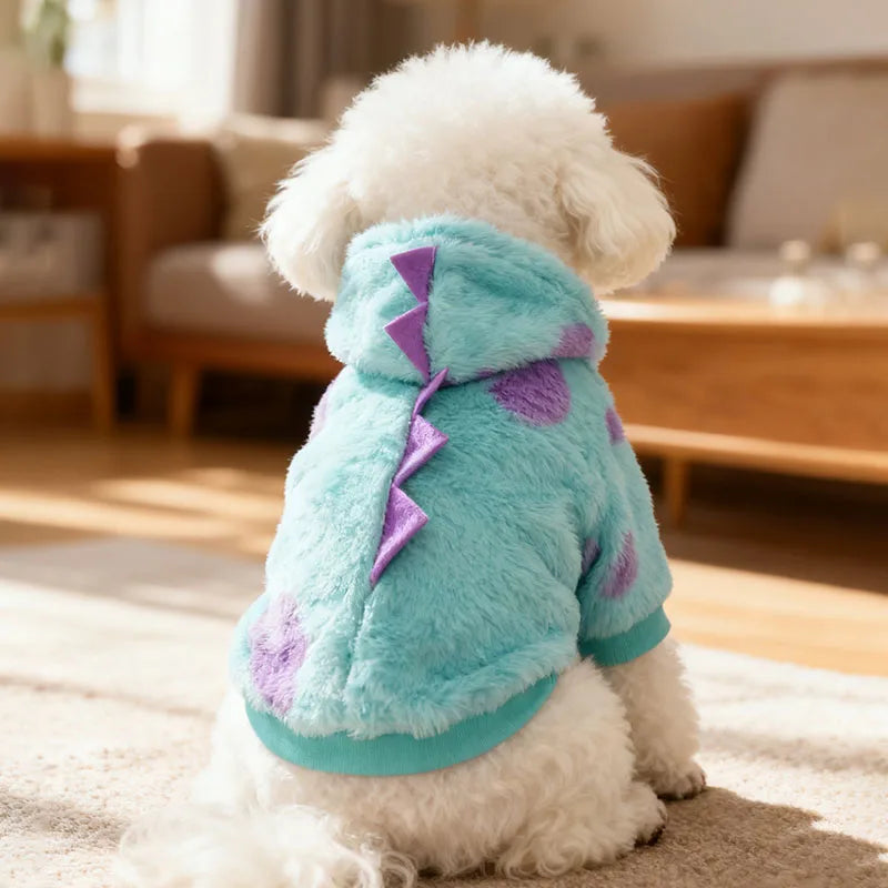 Dog Dinosaur Plush Hoodie | Holiday Gear Collection | Warm Autumn & Winter Sweater