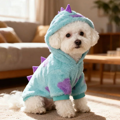 Dog Dinosaur Plush Hoodie | Holiday Gear Collection | Warm Autumn & Winter Sweater