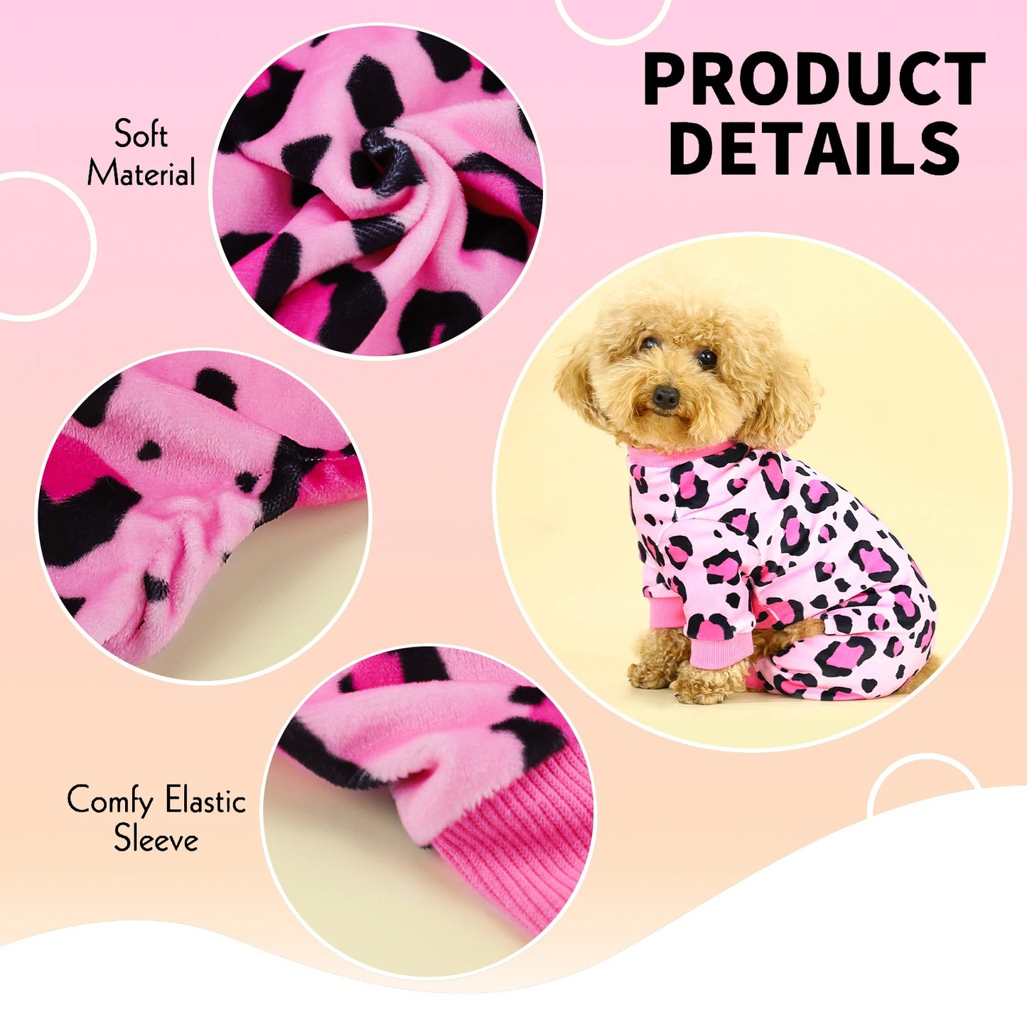 Leopard Print Dog Pajamas