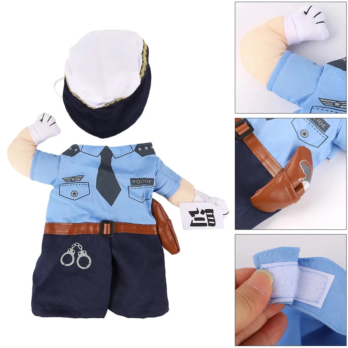 Dog Police Officer Costume | Holiday Gear Collection | Halloween Outfit with Cap
