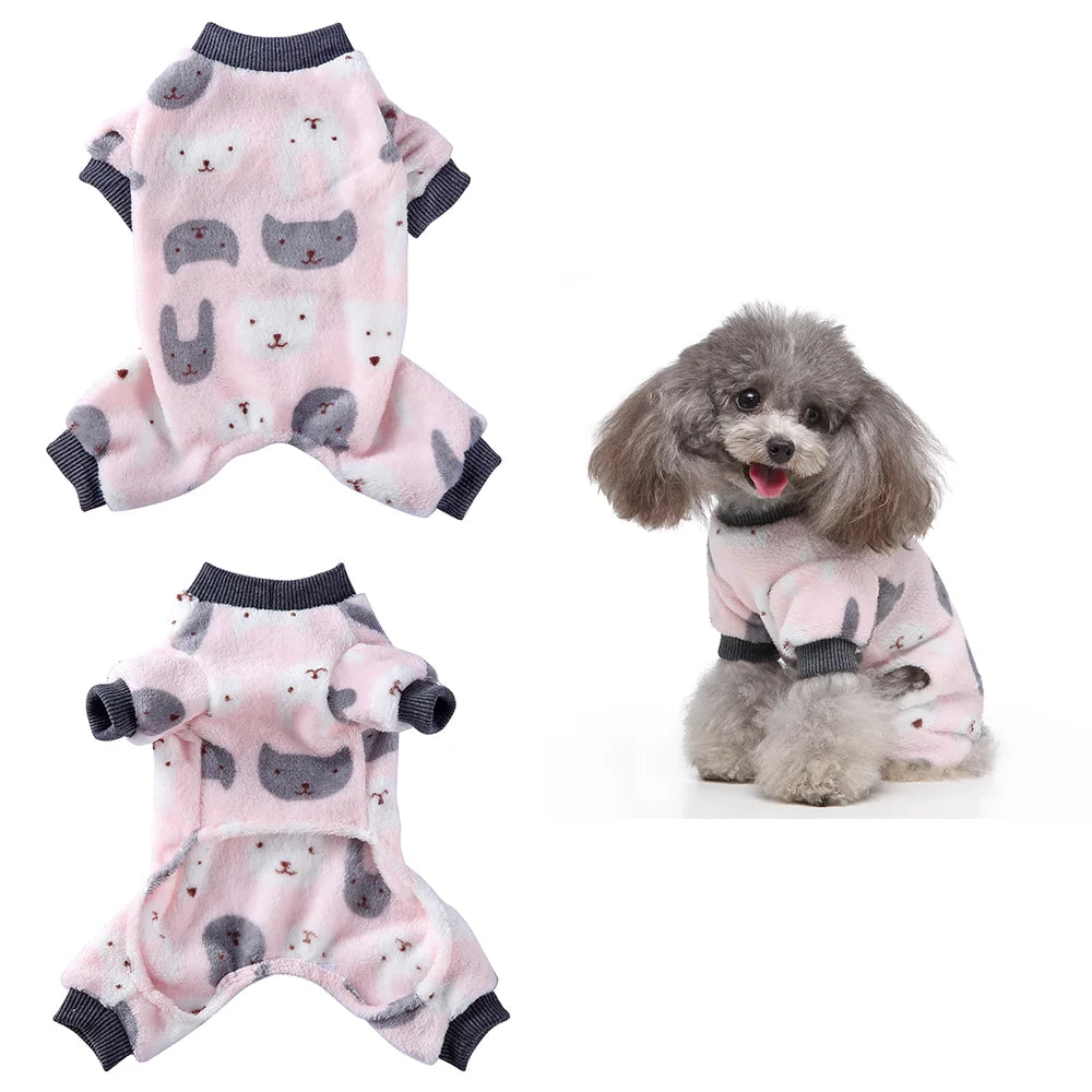 Fleece Winter Pajamas for Small Dogs