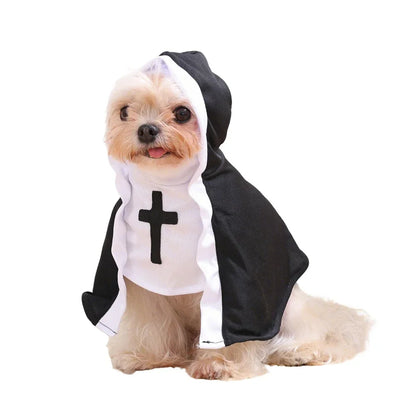 Dog Nun Halloween Costume | Holiday Gear Collection | Funny Pet Cloak & Cosplay Outfit