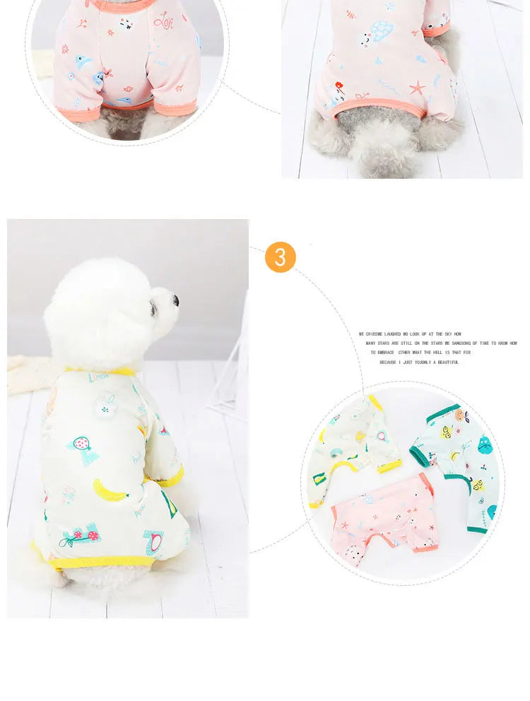 Cute printed Pajamas for small dogs