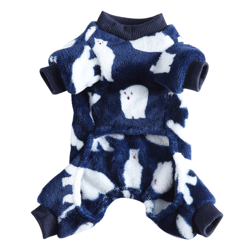 Fleece Winter Pajamas for Small Dogs