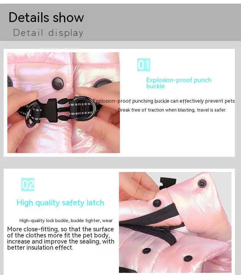 Warm Winter Jumpsuit Waterproof and Reflective for small dogs