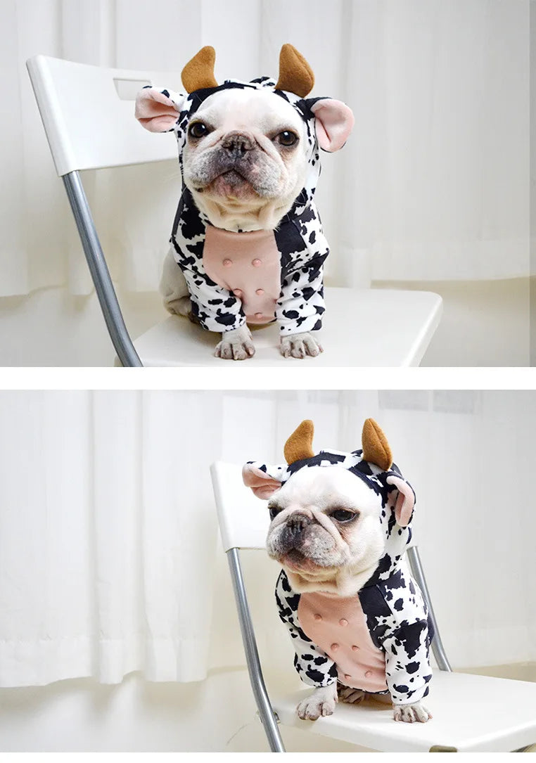 Cow and Pig Outfit for small and Medium dogs cutie Pajamas