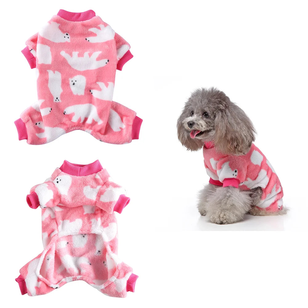Fleece Winter Pajamas for Small Dogs
