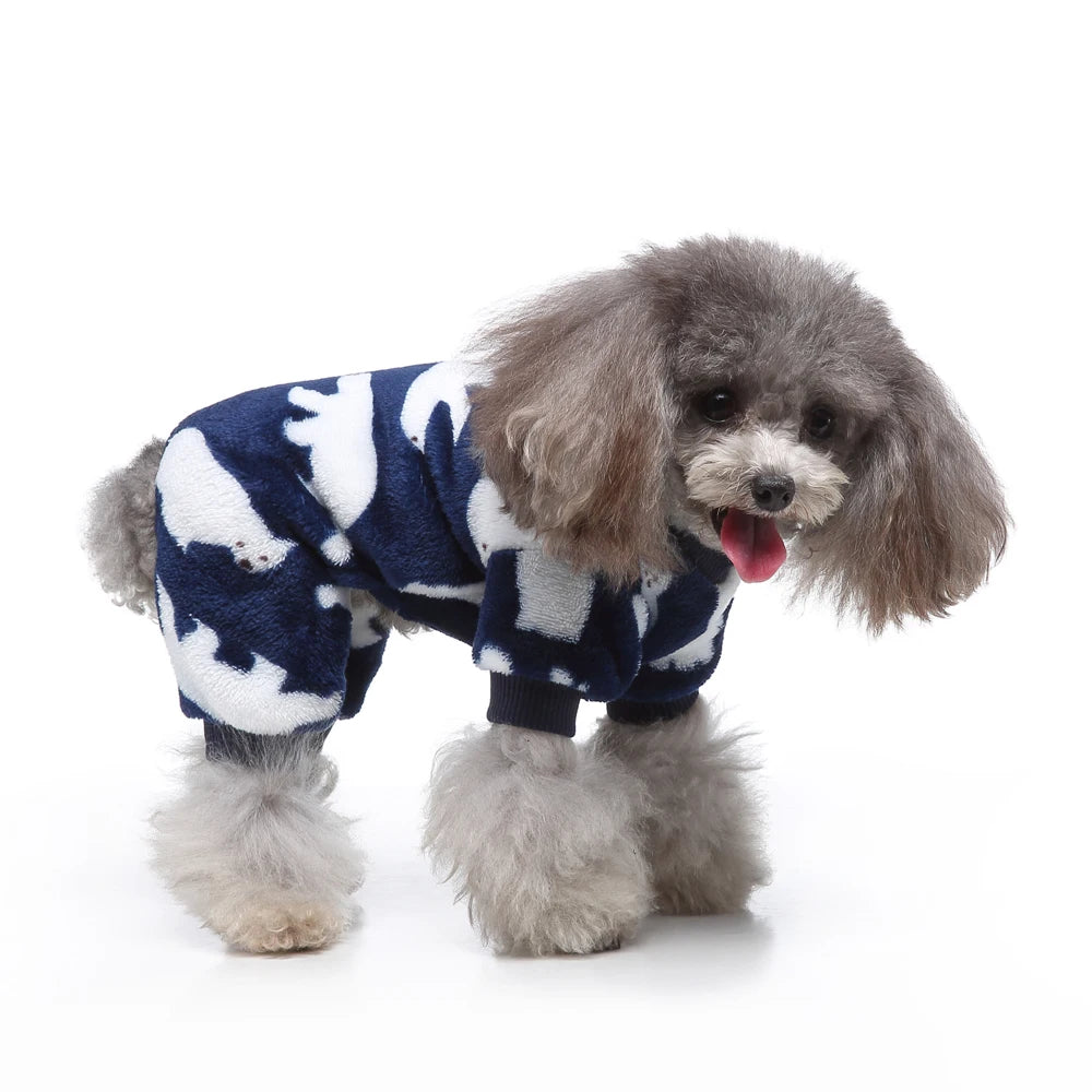Fleece Winter Pajamas for Small Dogs