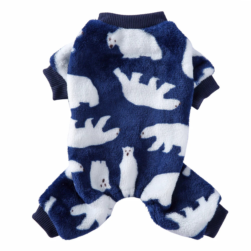 Fleece Winter Pajamas for Small Dogs