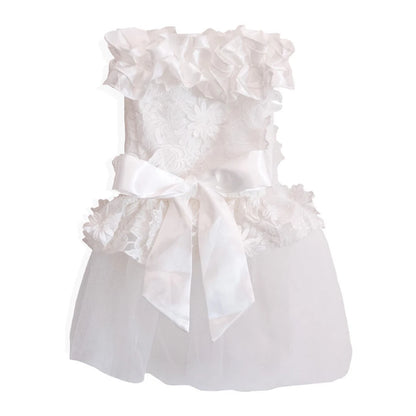 Dog Luxury Lace Wedding Dress | Holiday Gear Collection | Ruffles & Ribbon Bow Gown
