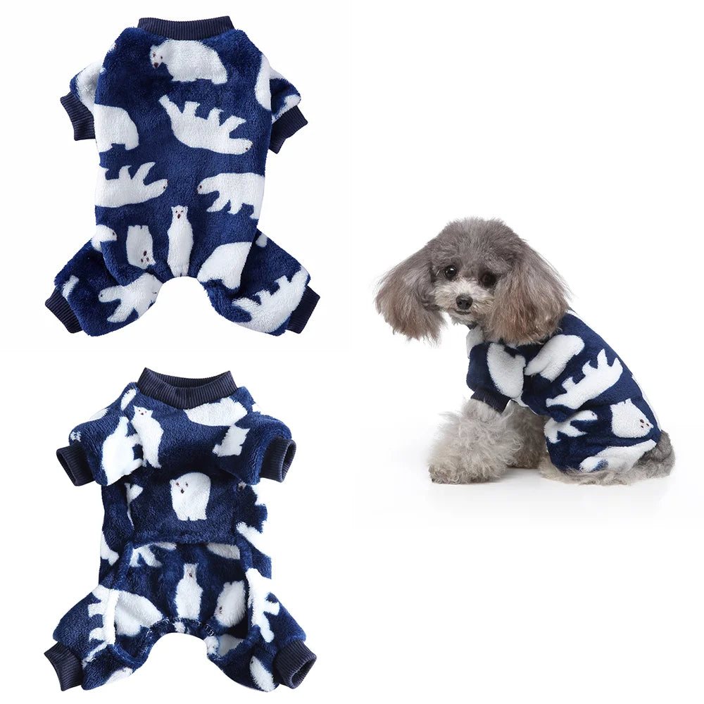 Fleece Winter Pajamas for Small Dogs