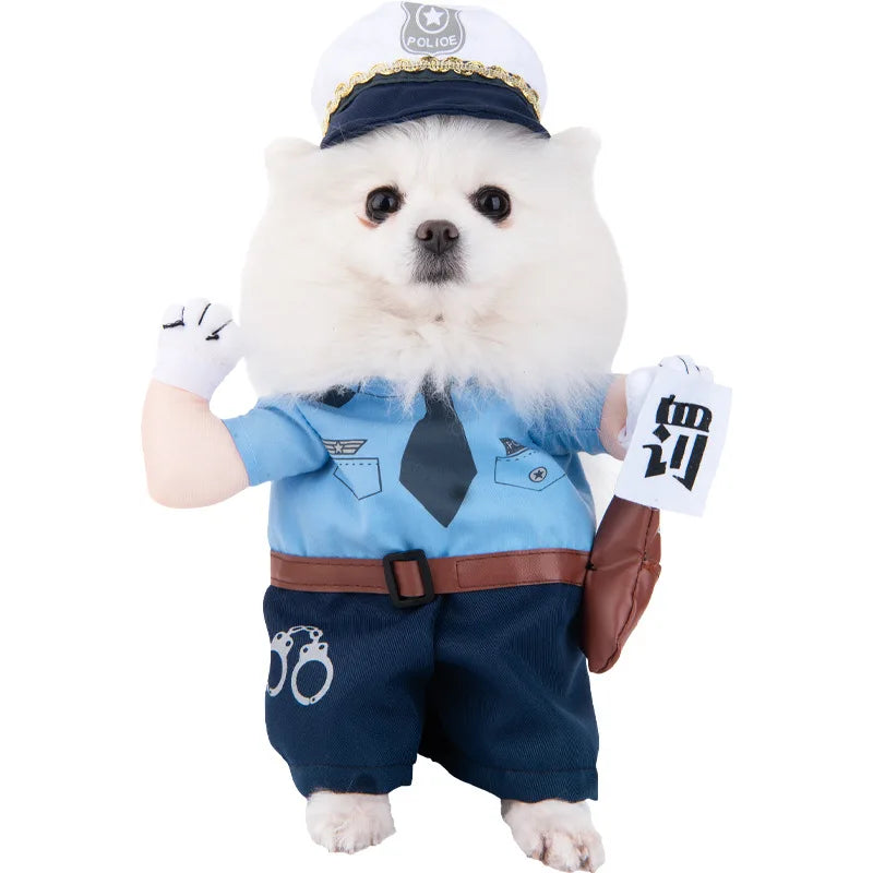 Dog Police Officer Costume | Holiday Gear Collection | Halloween Outfit with Cap