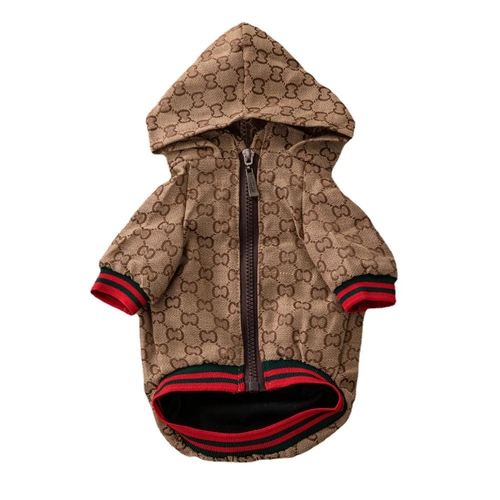 Dog Luxury Hooded Jacket | Holiday Gear Collection | Fashion Linen Coat for Cool Days