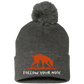 FYN  Embroidered Pom Pom Knit Cap