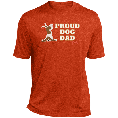 Proud Dog Dad Mens  Heather Performance Tee