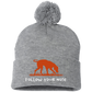 FYN  Embroidered Pom Pom Knit Cap