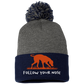 FYN  Embroidered Pom Pom Knit Cap