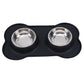 double Bowls Stainless Steel with Mat