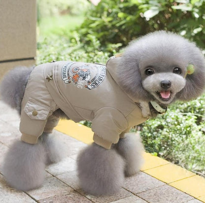 Winter snowsuit with Fur Hood for small dogs