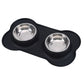 double Bowls Stainless Steel with Mat