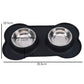 double Bowls Stainless Steel with Mat