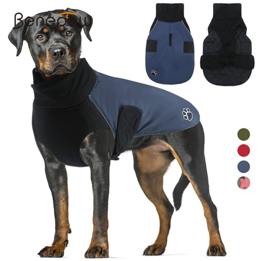 Benepaw Reversible Waterproof Dog Coat with Reflective Trim