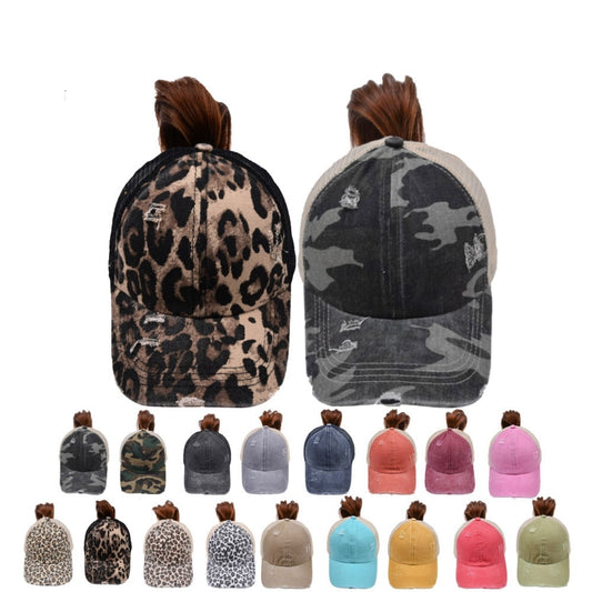 Ponytail Baseball Cap Criss Cross Snapback Hat